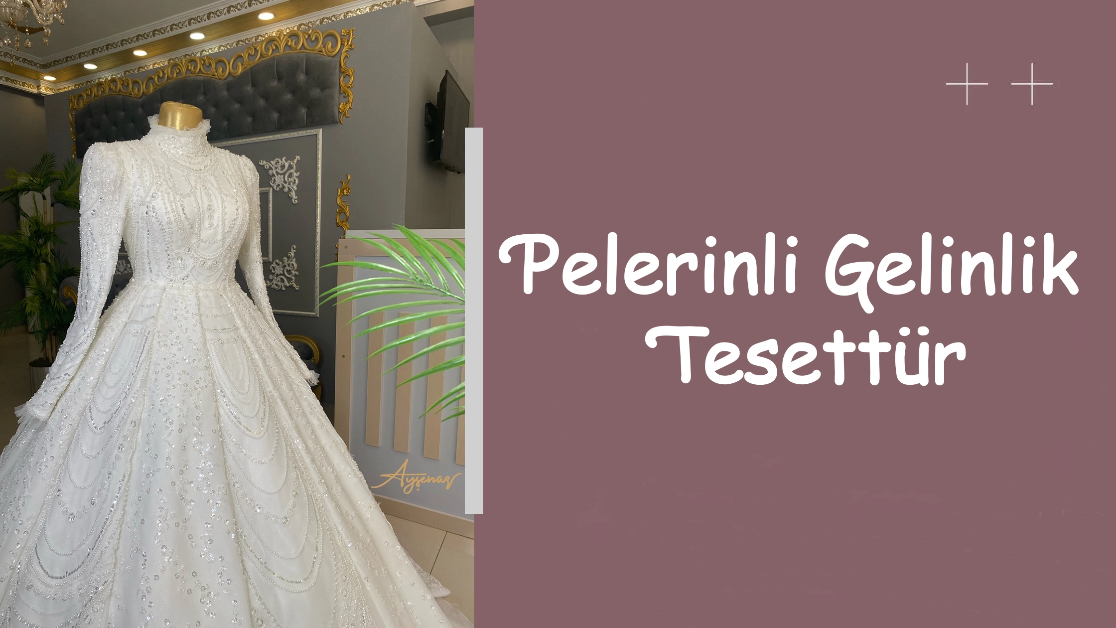 Pelerinli Gelinlik Tesettür