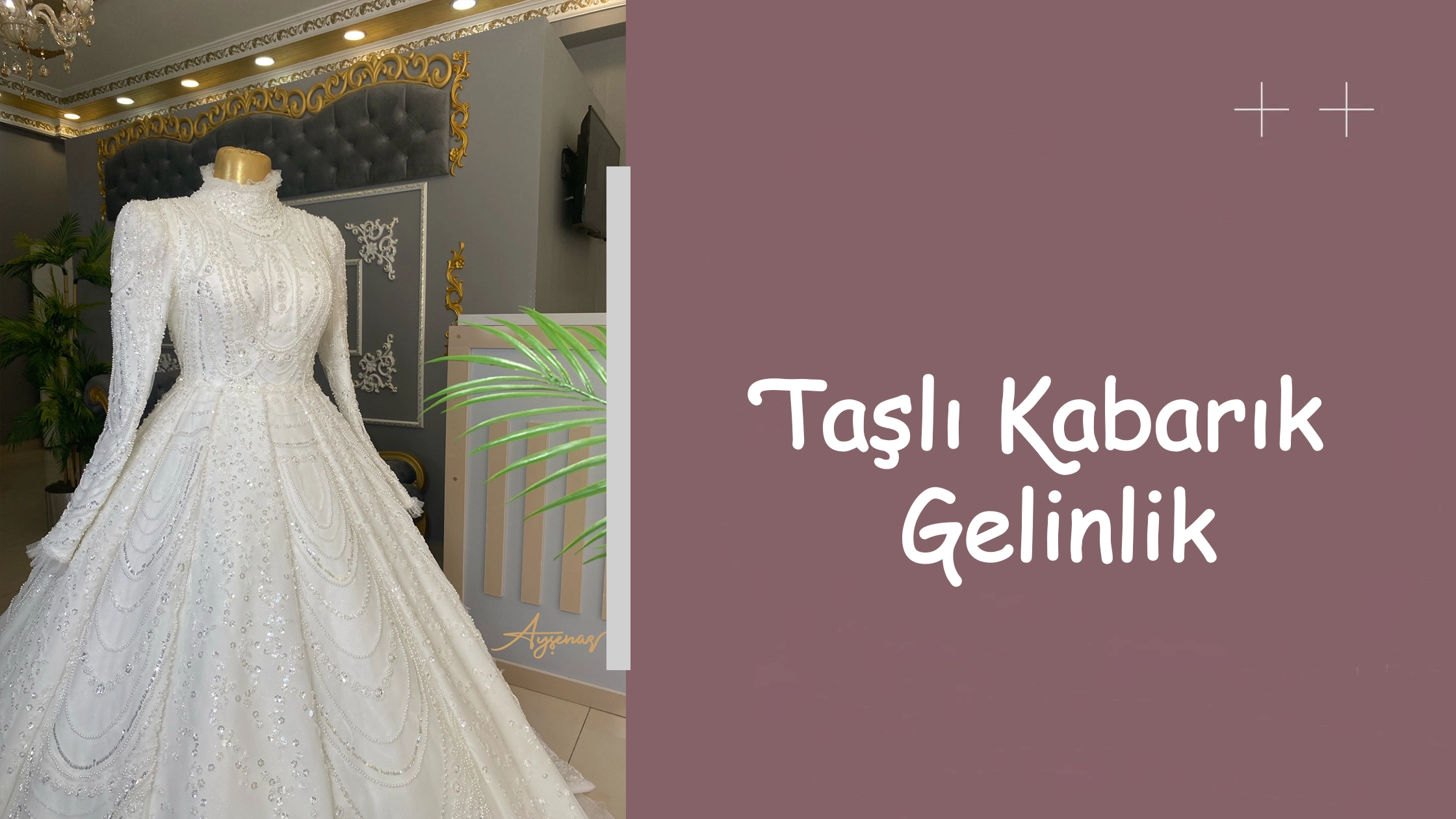 Taşlı Kabarık Gelinlik